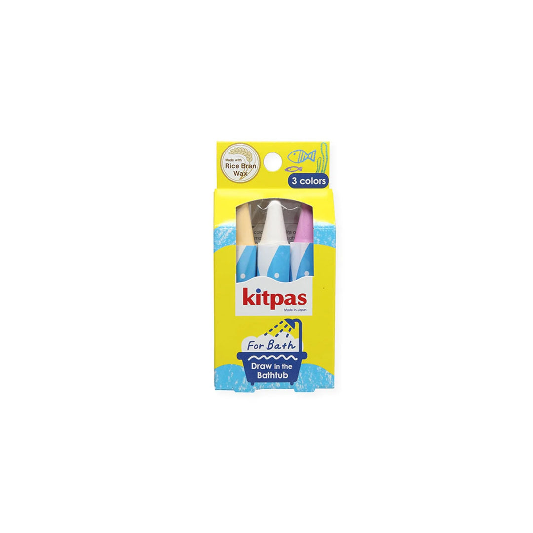 Kitpas Rice bran Wax Bath Crayons 3 Colors  - Shell (Yellow, White, Pink)