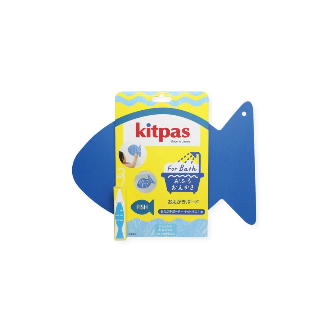 Kitpas Rice bran Wax Bath Crayons 6 Colors Set [w/ Blue sponge]
